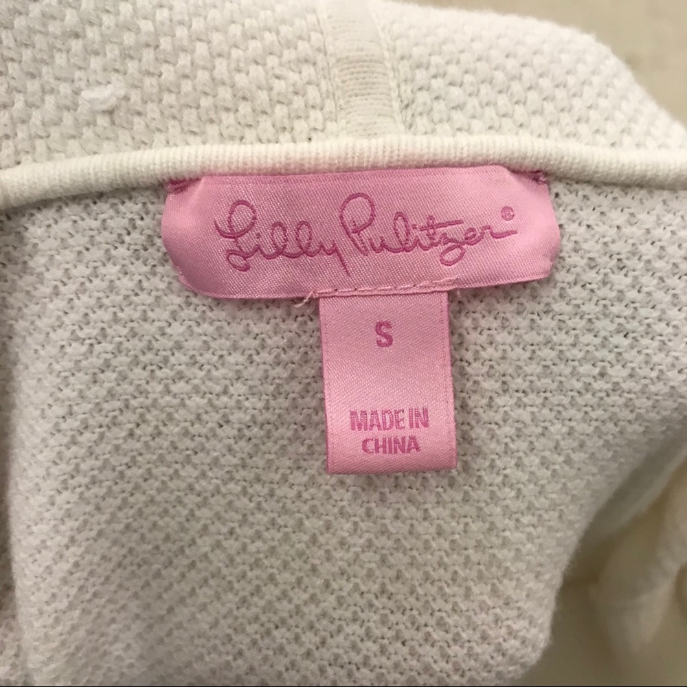 Lilly Pulitzer Cream Josephine Zip Up Knit Hoodie - Picture 6 of 9
